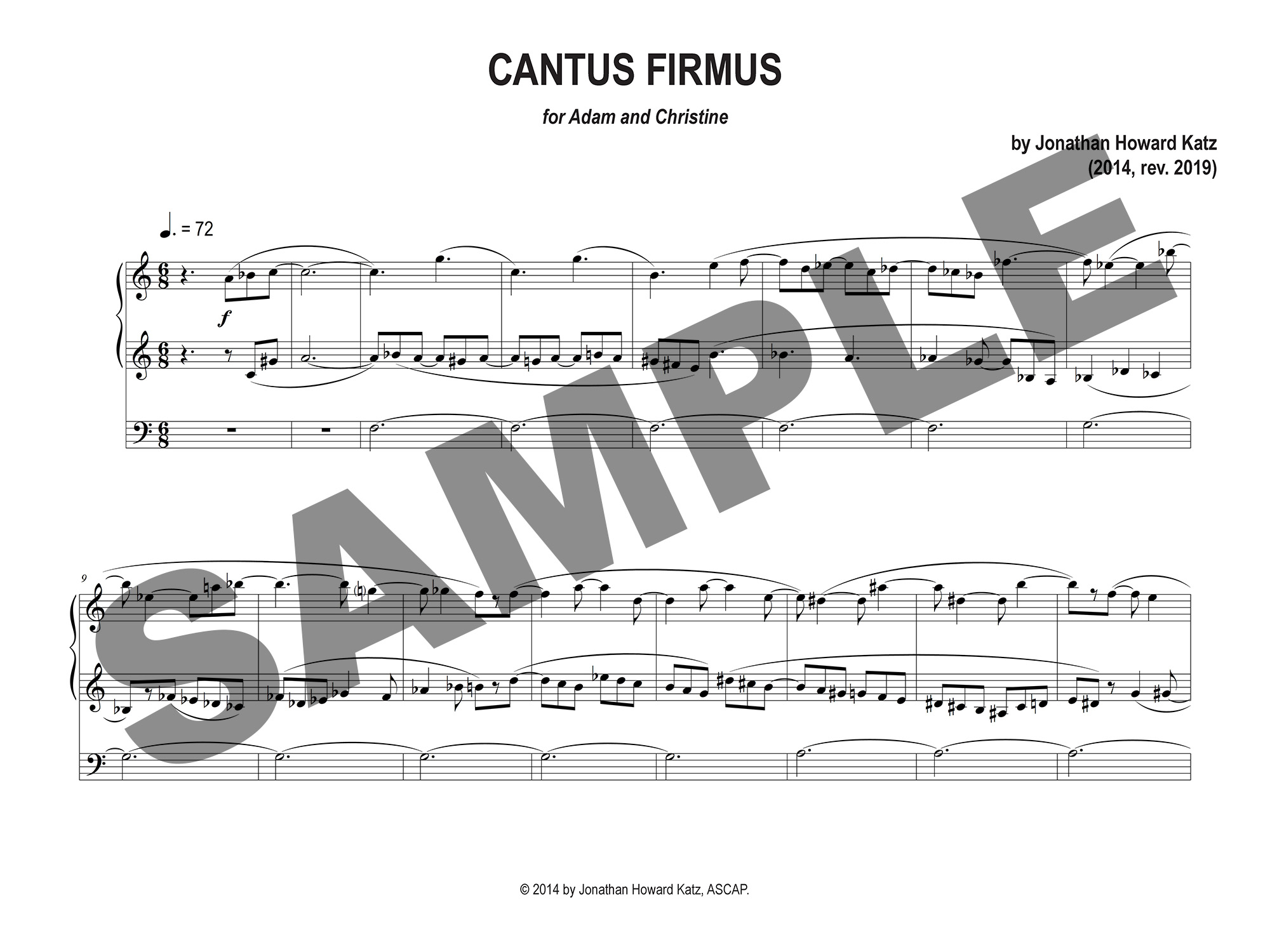 Cantus firmus Jonathan Howard Katz, composer/pianist