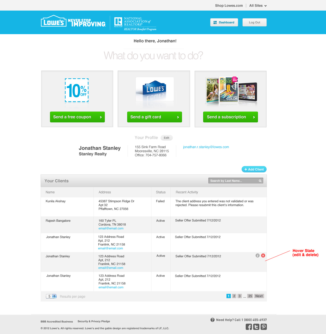 Lowe’s Realtor Benefits site Jonathan Stanley Executive Producer