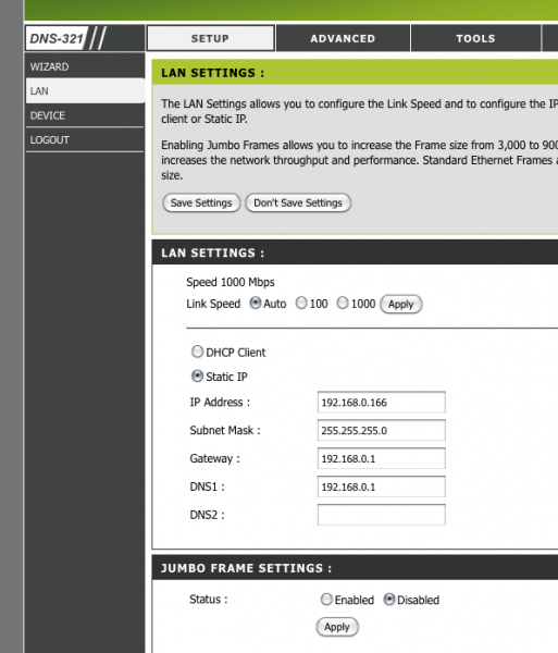 DLink DNS321 setup { JONATHON CECI }
