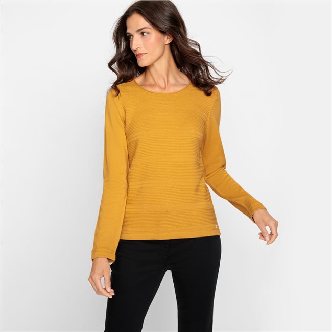 Olsen Jumper With Round Neck In Eva Fit Mustard Jonzara