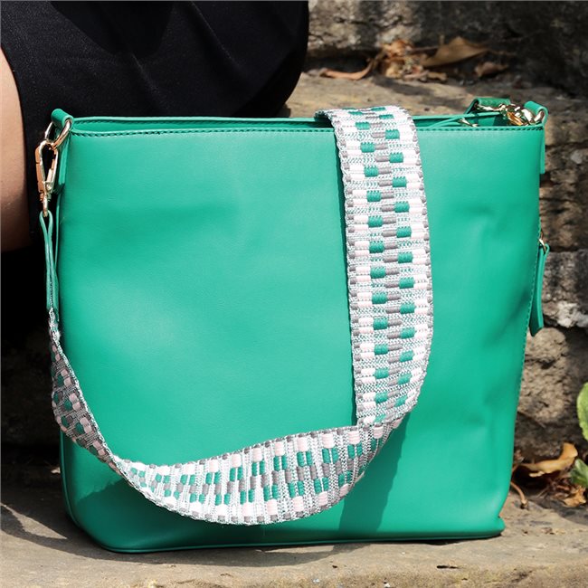 Pom Emerald Green Cross Body Tote Bag Jonzara