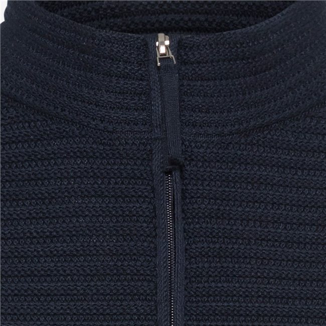 Olsen Zip Cardigan In Eva Fit Navy Jonzara