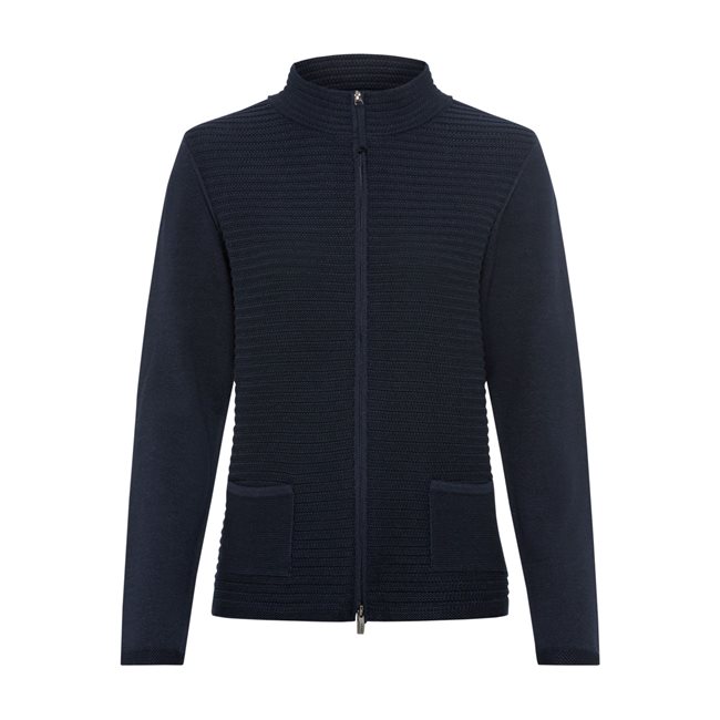 Olsen Zip Cardigan In Eva Fit Navy Jonzara