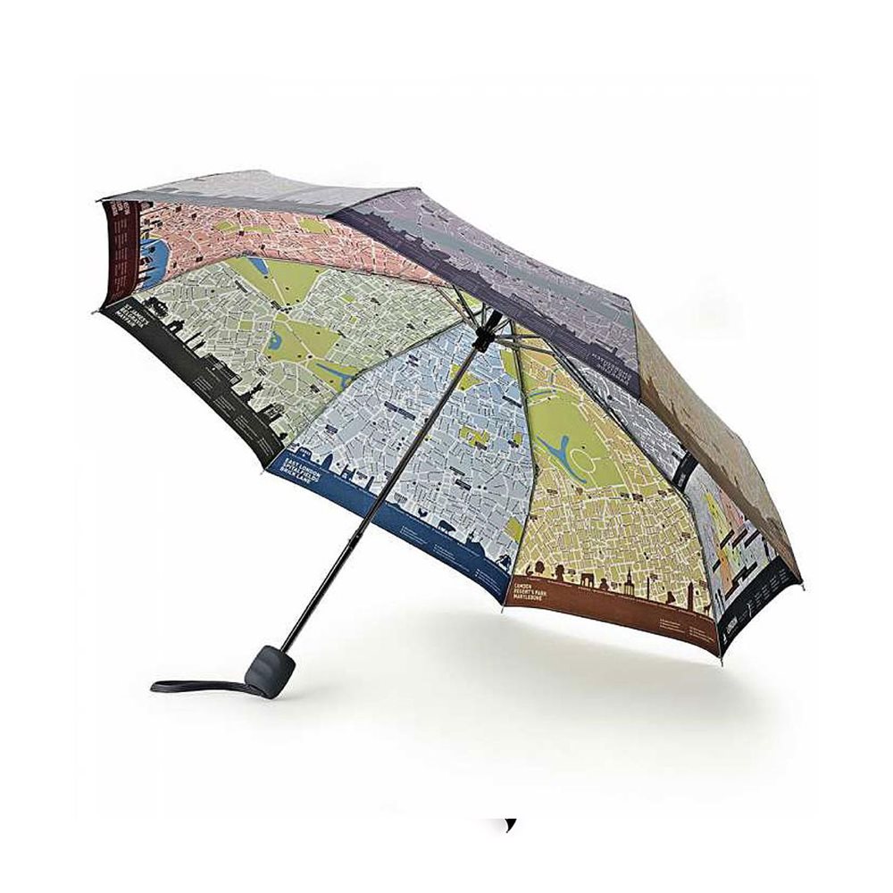 Fulton London Map Umbrella Black Jonzara