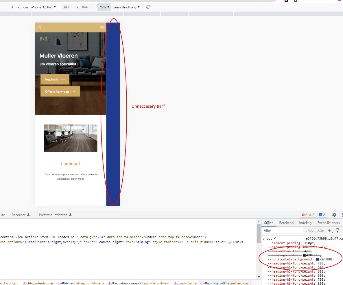 Remove Blue Background right side on mobile in Ja Colab Support Central
