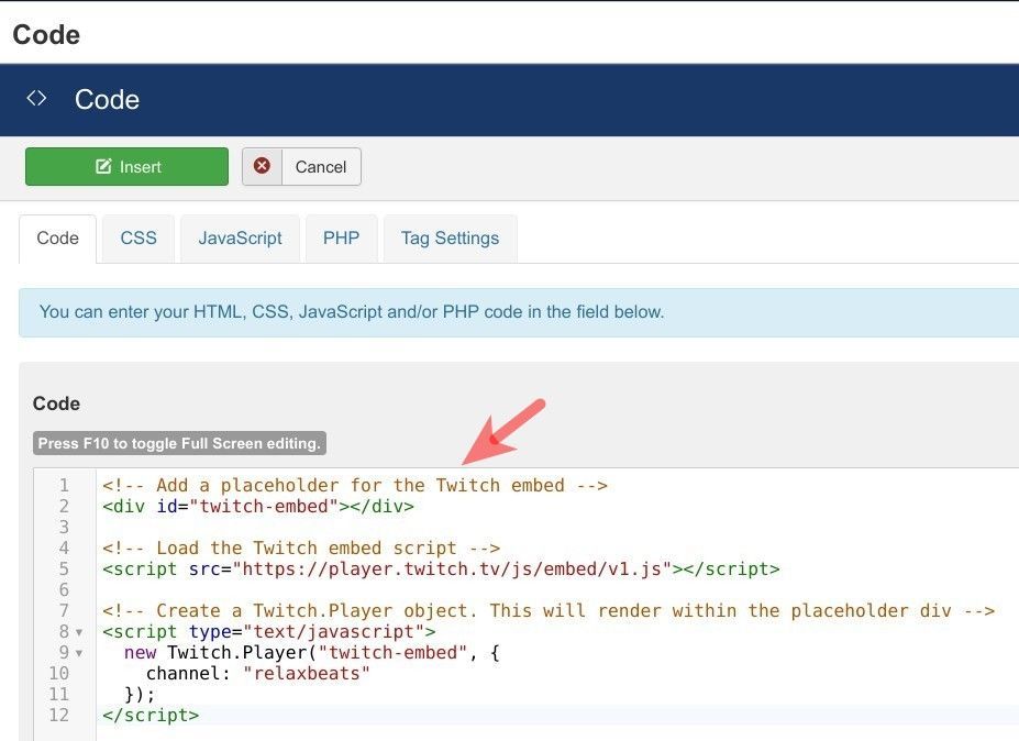 How to Embed Twitch.tv Videos and Streams in Joomla Joomlashack