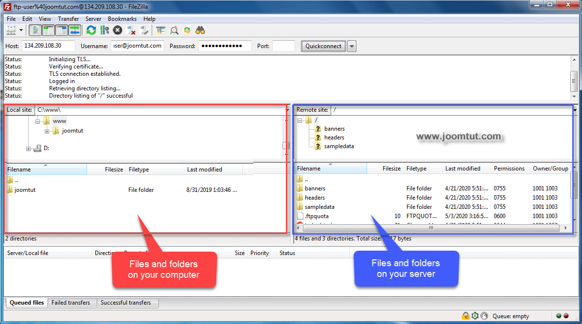 How to make a FTP connection to your server using FileZilla Client