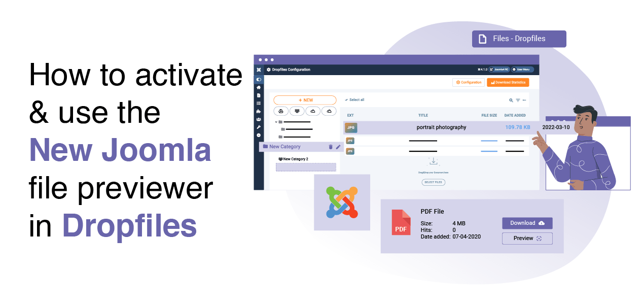 How to activate and use the new Joomla file previewer in Dropfiles