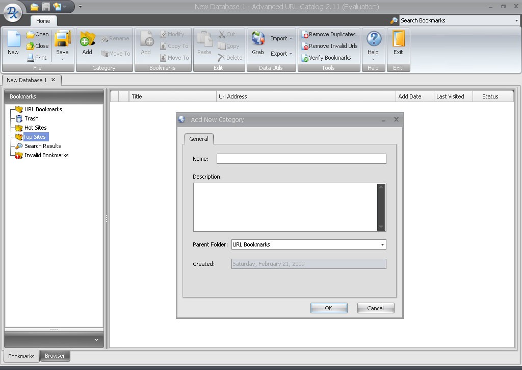 Bookmark Manager Advanced URL Catalog 2.39 Favorites Manager