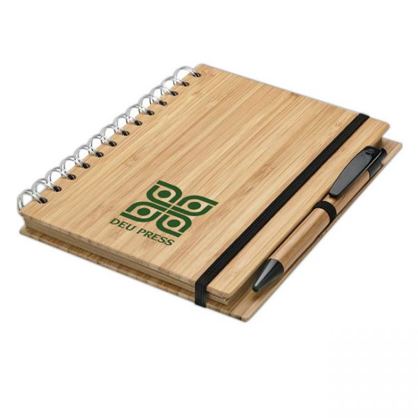 Natural color recycle bamboo notebook with spiralJoshen Stationery