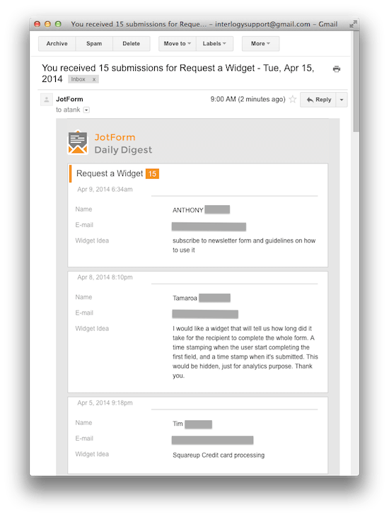 Daily Digest Emails for Your Forms The Jotform Blog