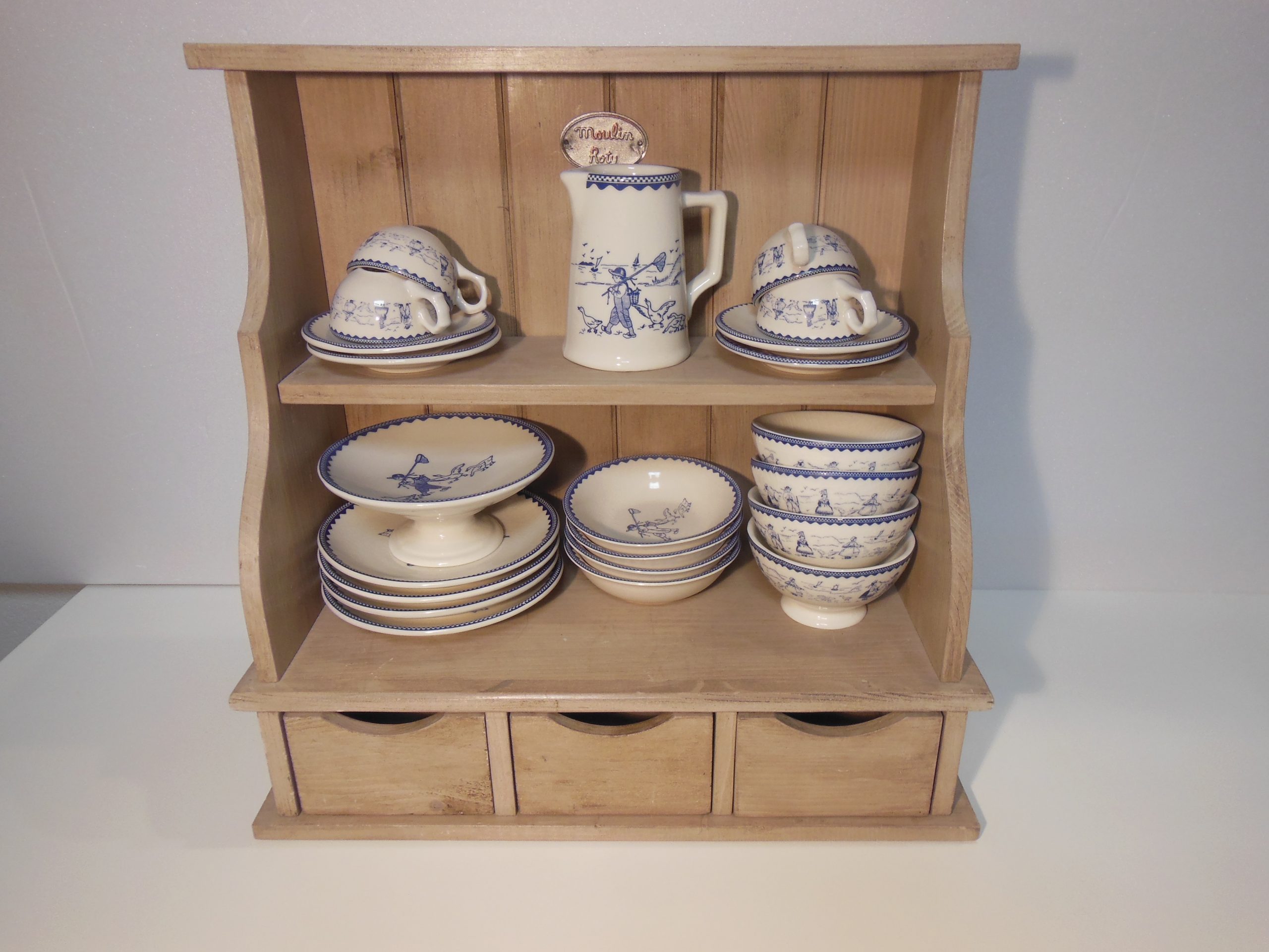 VAISSELIER FAIENCE BLEUE MOULIN ROTY