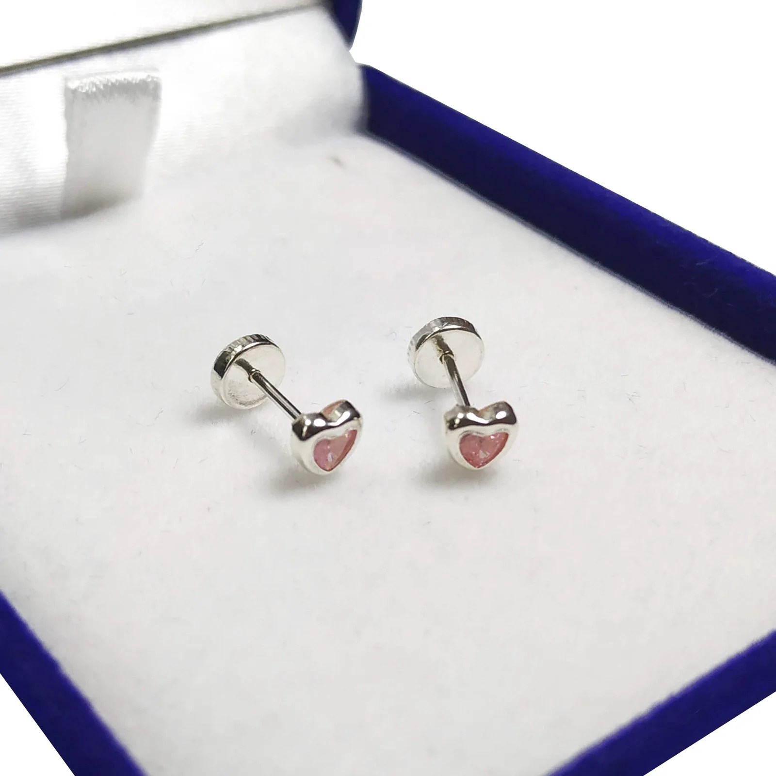 Par Aros Abridores Plata 925 Corazon Con Piedra – Joyería Newmar