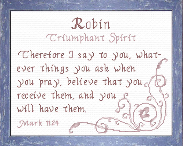 Robin 2 Name Blessings Personalized Names with Meanings and Bible Verses