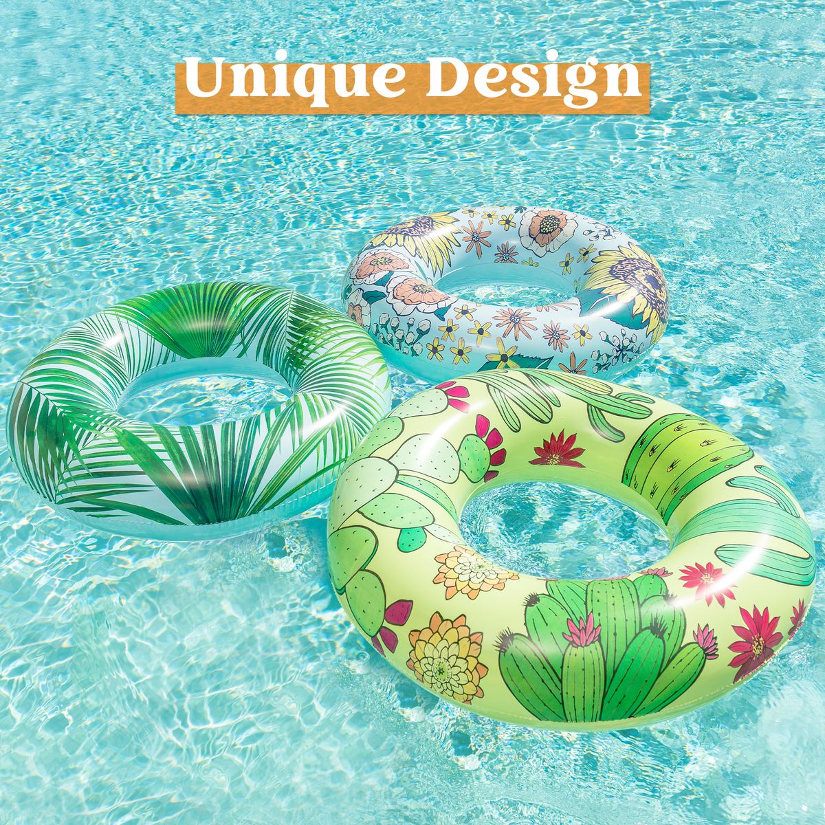 32.5" Tropical Summer Pool Tubes, 3 Packs SLOOSH One Stop Shop for