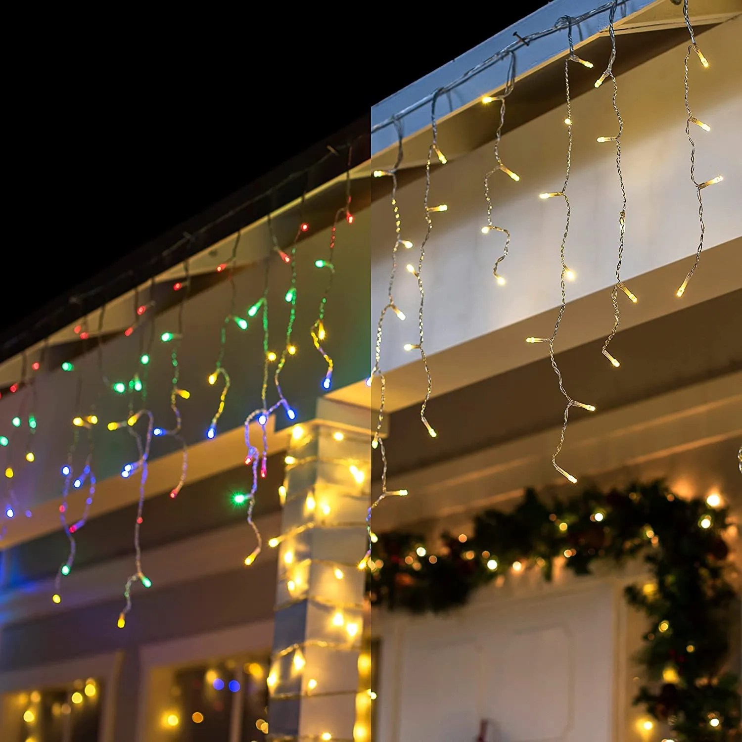 2022 best Christmas multi color icicle lights inspiration