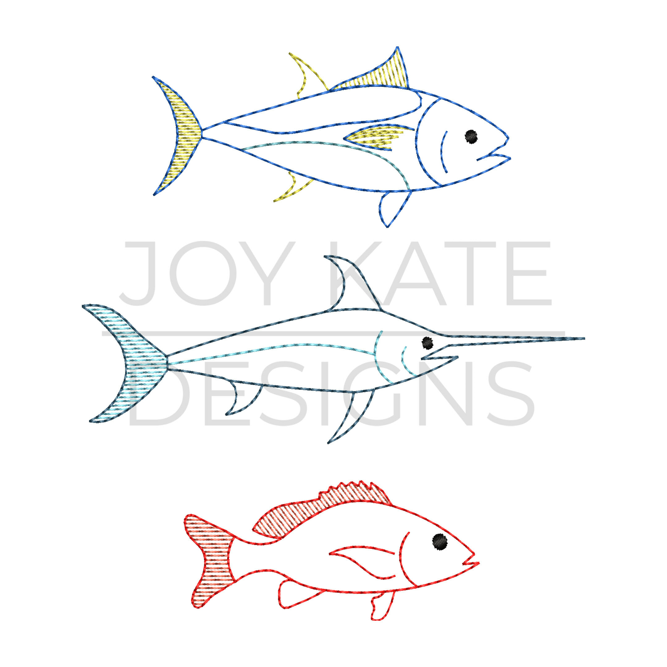 Build Your Own Saltwater Fish Embroidery Set Joy Kate Designs