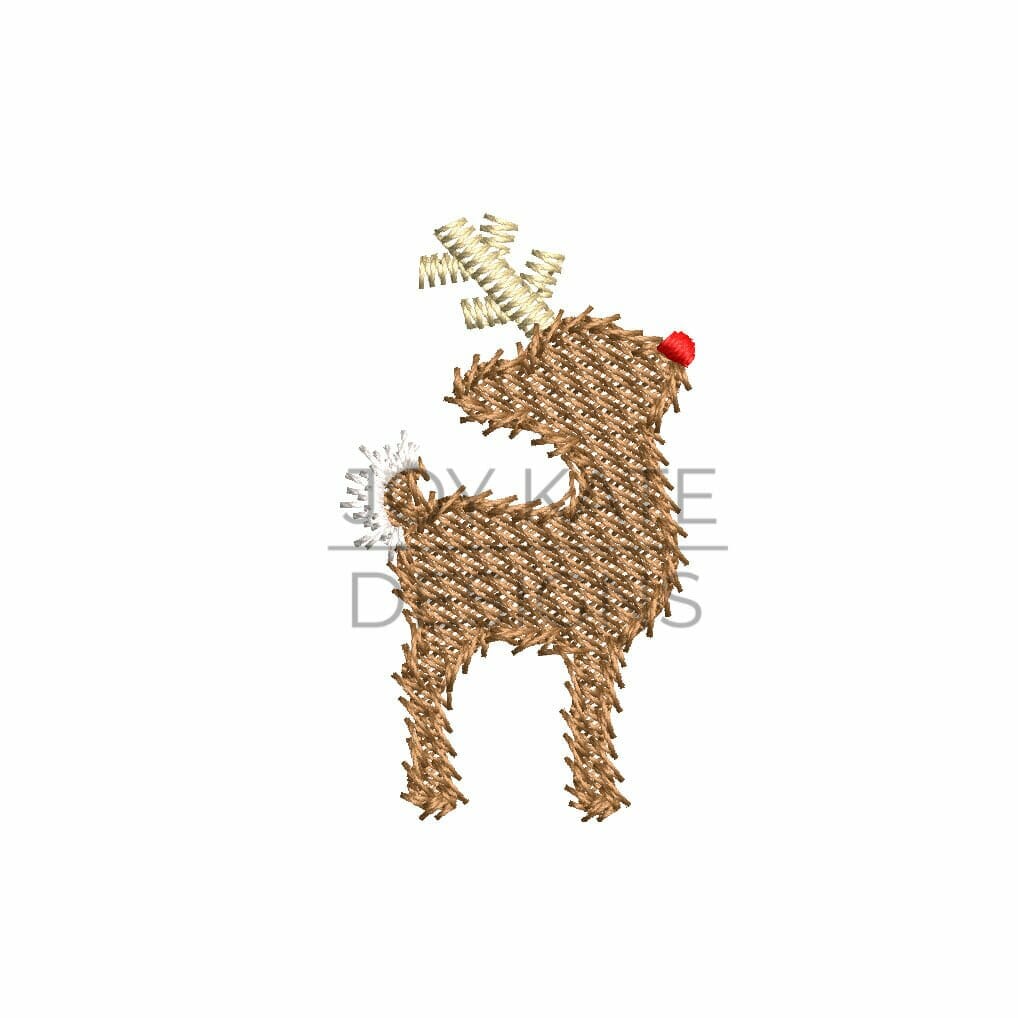 Mini Reindeer Fill Stitch Embroidery Design Joy Kate Designs