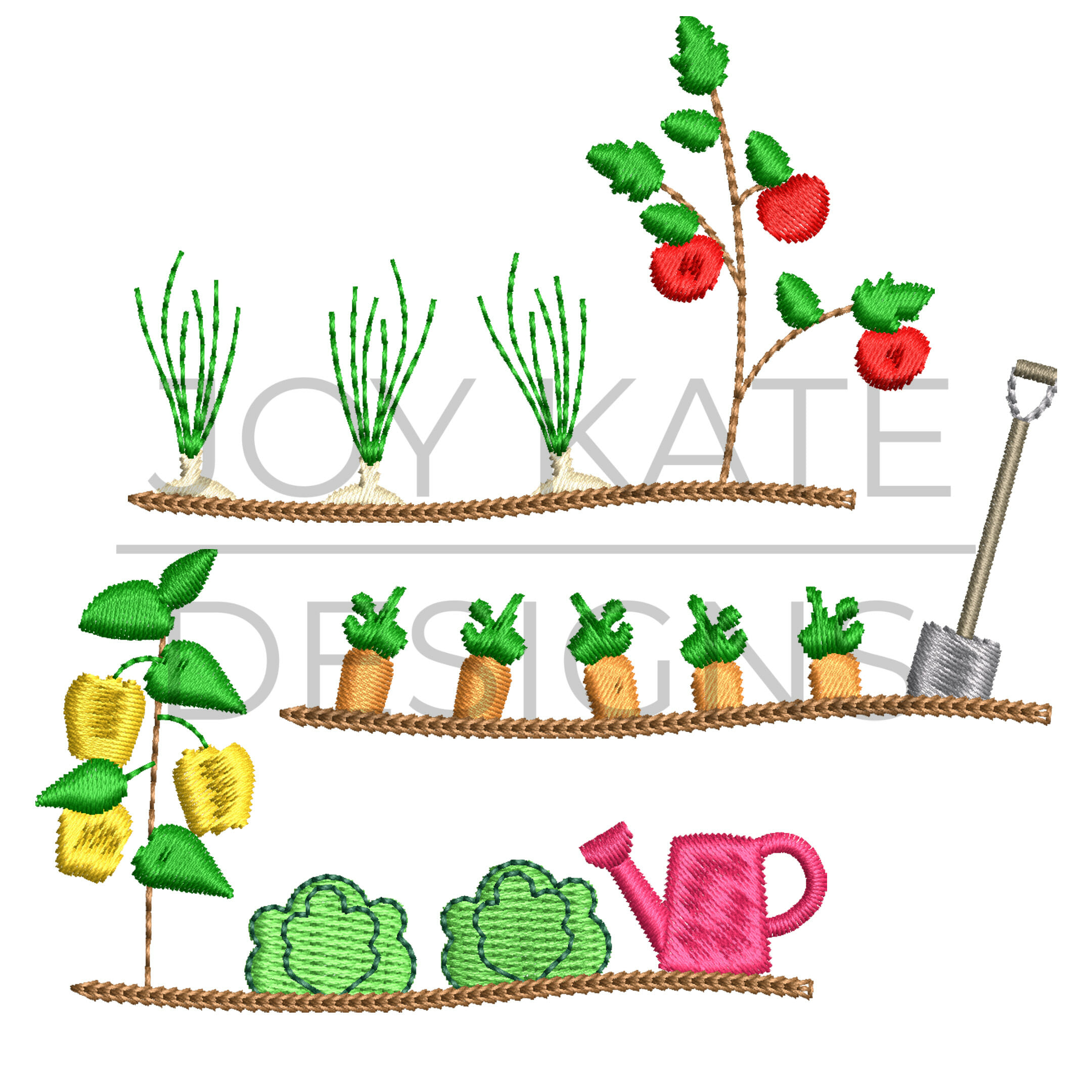 Vegetable Garden Rows Embroidery Design Joy Kate Designs