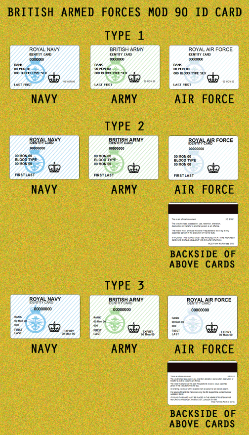 JoySinger's IDs British Armed Forces ID card Form MOD90