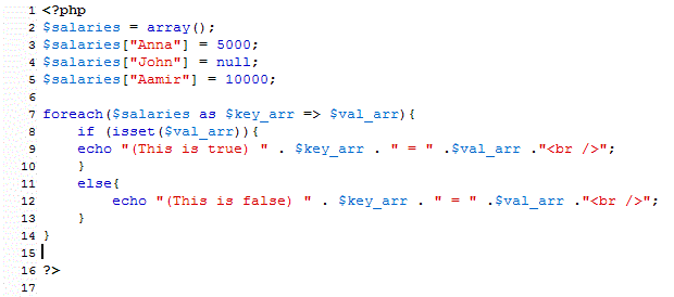 PHP isset and unset with 5 examples and code