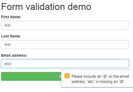 Bootstrap validation with custom error message by using jQuery