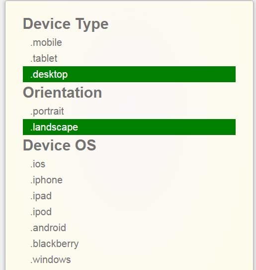 JavaScript device detection Windows, android, iOS, portrait, landscape