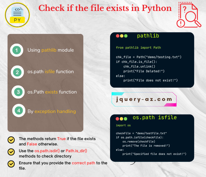 Ways to Check if File Exists in Python [os.isfile, pathlib.is_file..)