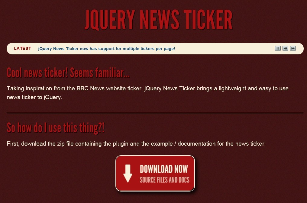 BBC NewsLike Website Ticker Plugin with jQuery News Ticker Free