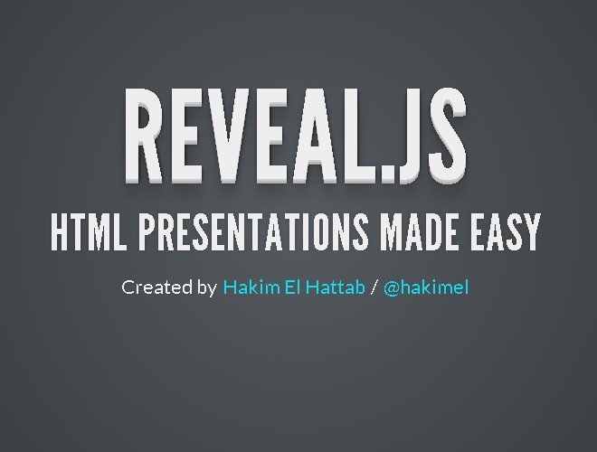 Beautiful HTML Presentation Library reveal.js Free jQuery Plugins