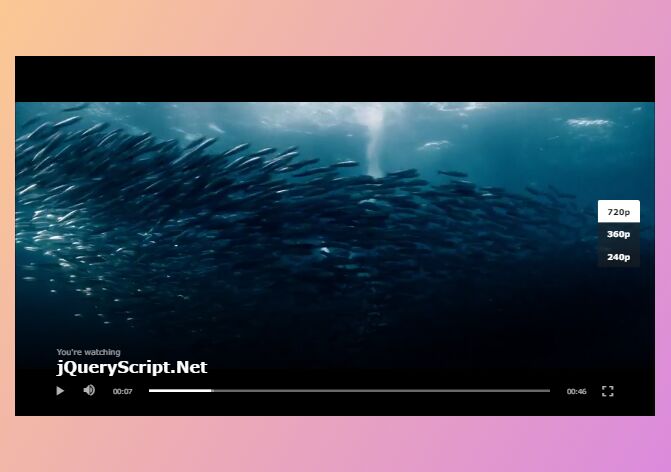 Custom Html5 Video Player With Resolution Selector - Jquery Videre | Free Jquery Plugins