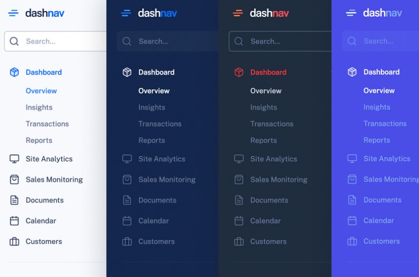 Responsive Dashboard Sidebar Menu Templates DashNav Free jQuery Plugins