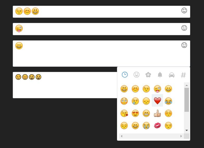 Fast Emoji Picker For Text Fields jQuery emojipicker.js Free