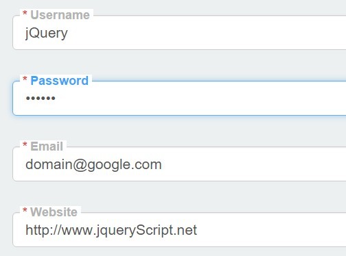 jQuery Plugin For Floating Input Label floatingFormLabel Free