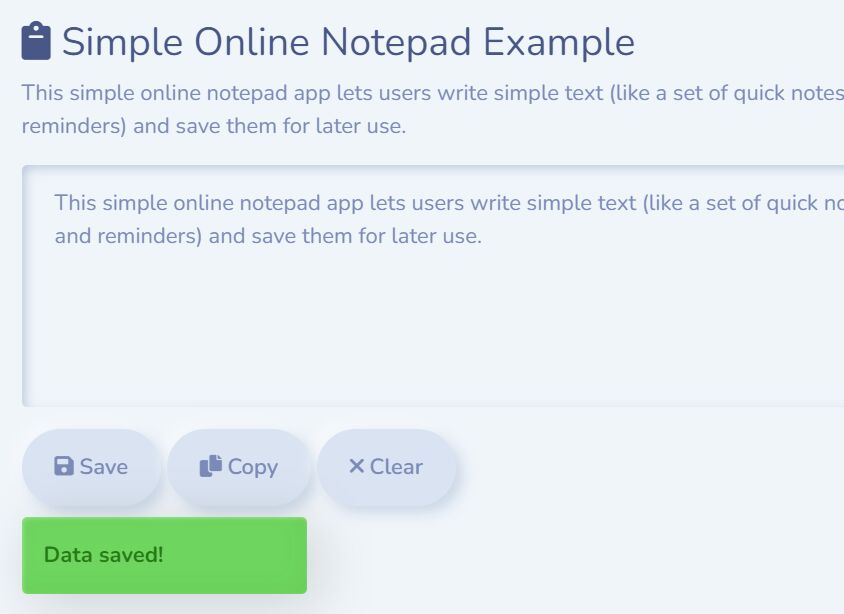 Simple Online Notepad Using jQuery And Session Storage Free jQuery