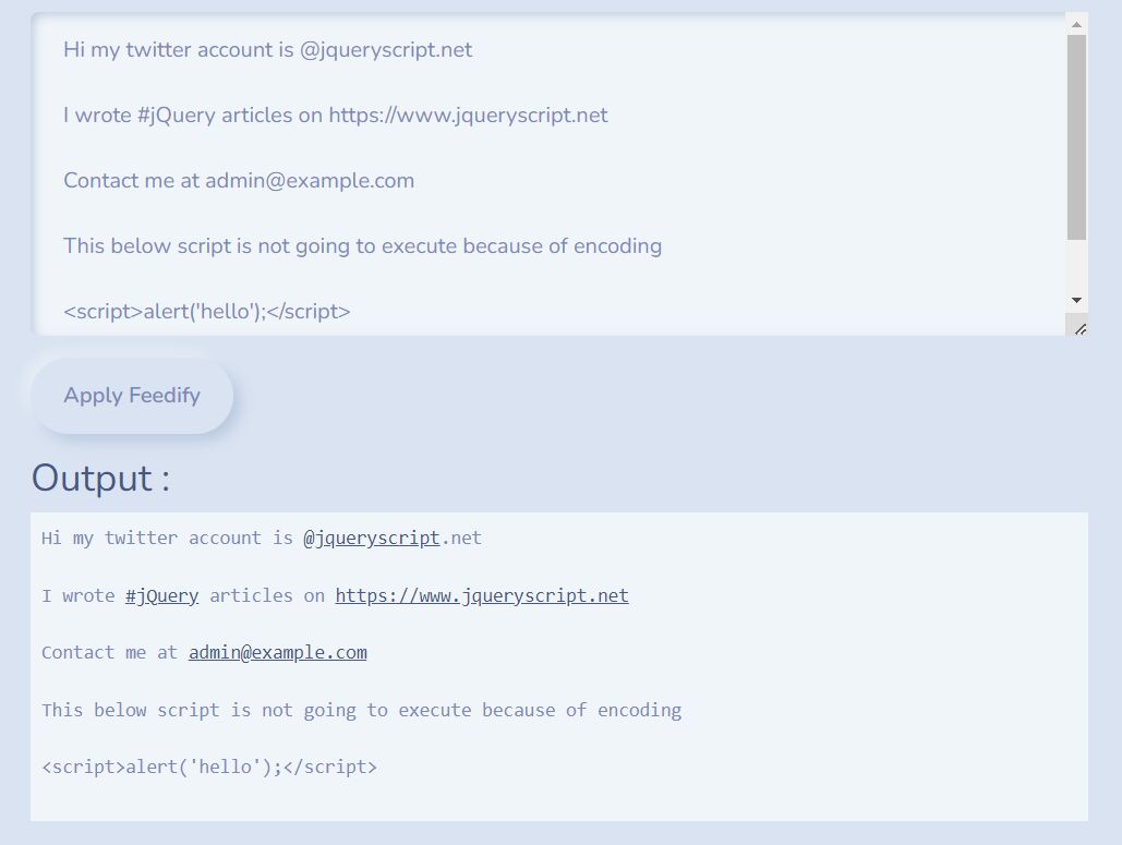 Transform URLs In Text Into Links linkify Free jQuery Plugins