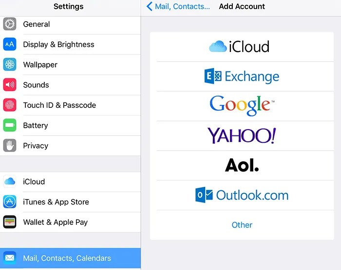 Setting up of Email on Apple iPad/iPhone