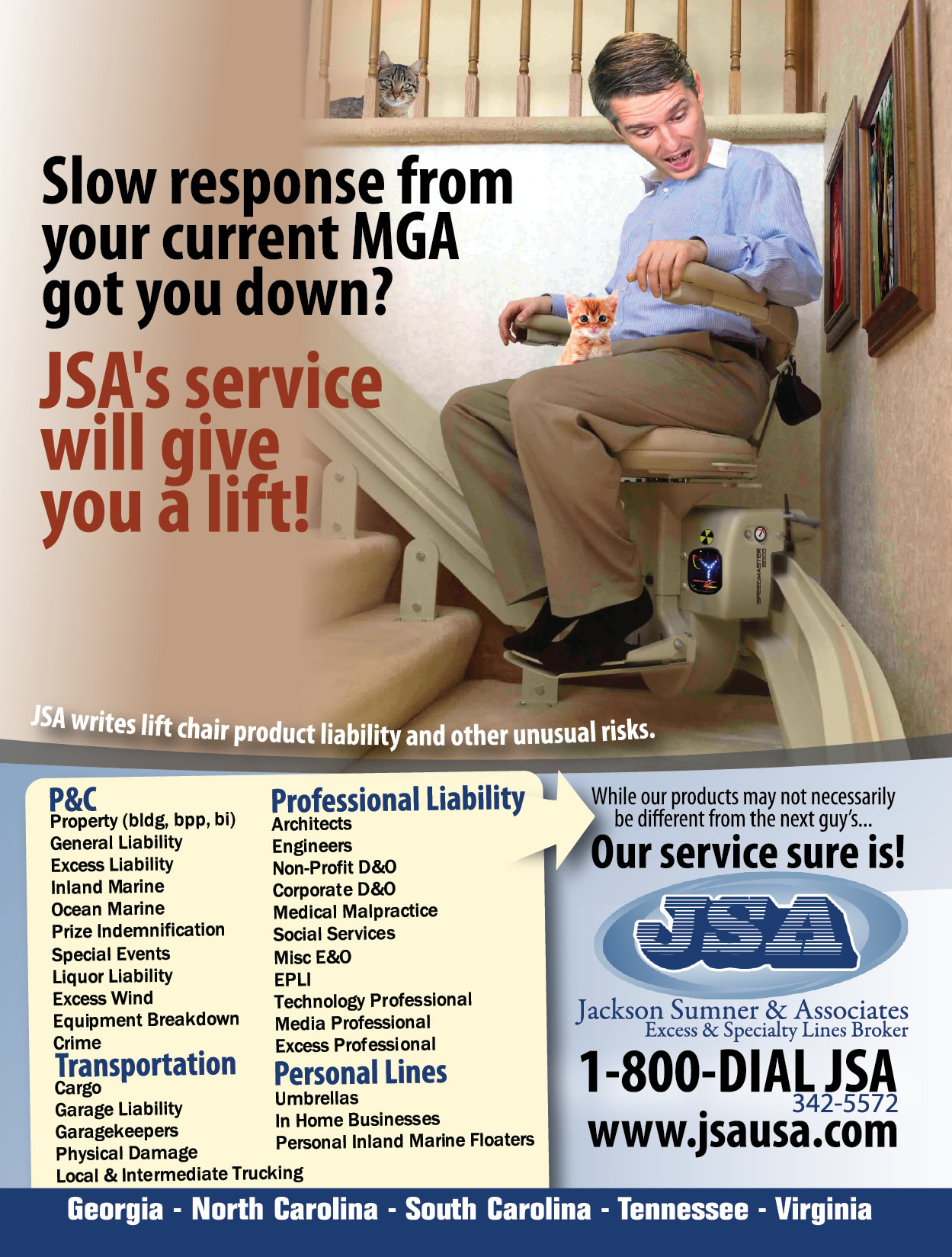March 2016 Magazine Ad Lift Chairs Jackson Sumner & Associates