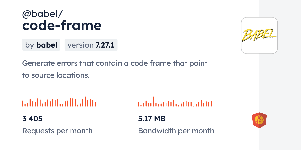 babel/codeframe CDN by jsDelivr A CDN for npm and GitHub