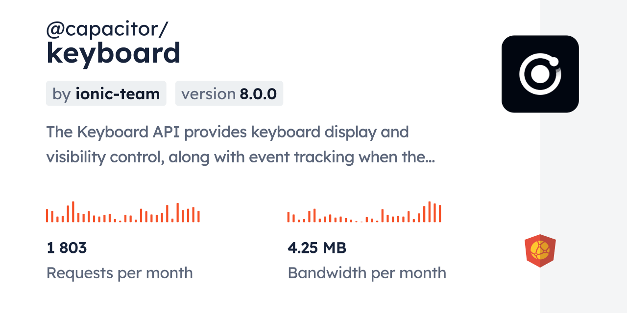 capacitor/keyboard CDN by jsDelivr A CDN for npm and GitHub