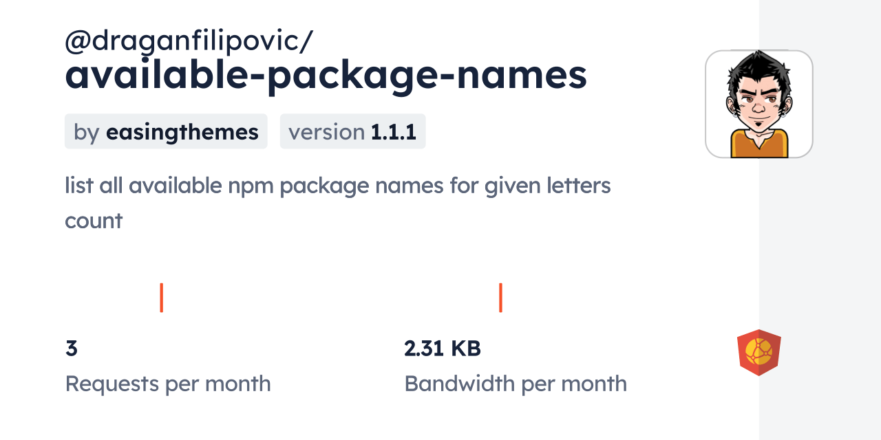 draganfilipovic/availablepackagenames CDN by jsDelivr A CDN for