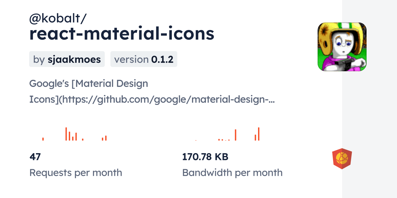 kobalt/reactmaterialicons CDN by jsDelivr A CDN for npm and GitHub