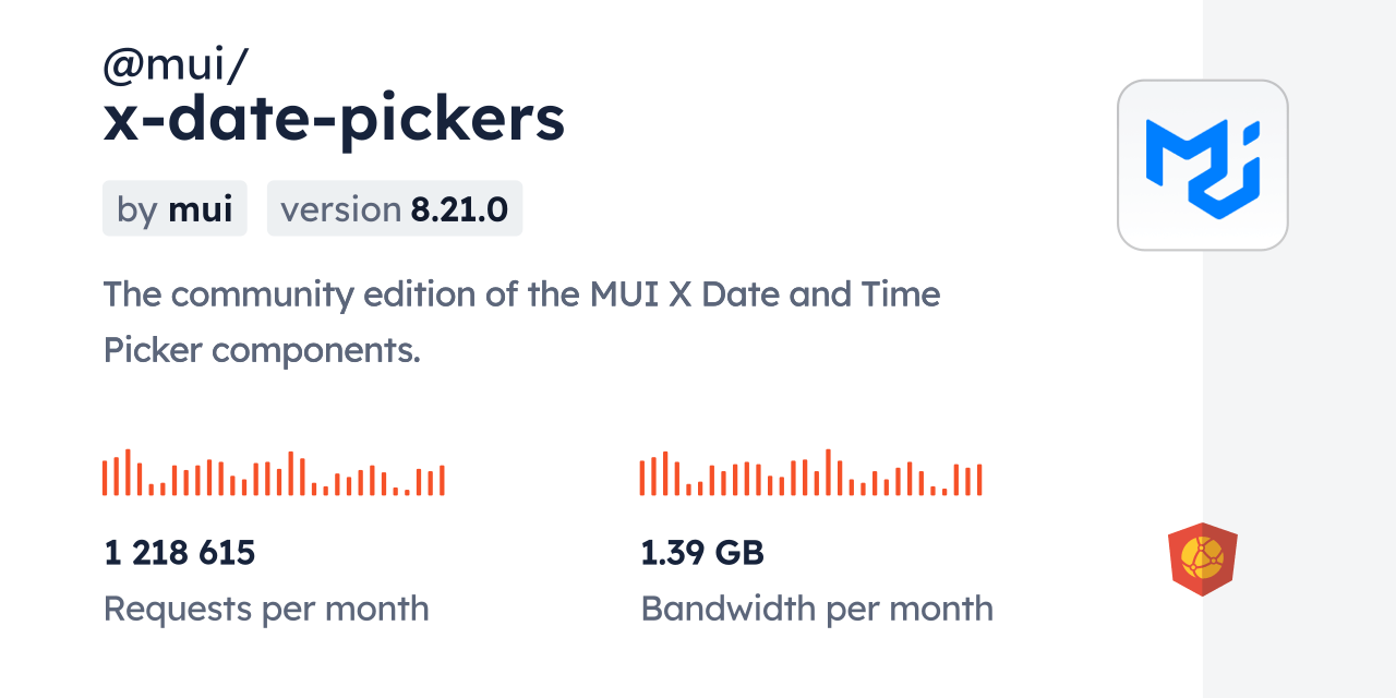 mui/xdatepickers CDN by jsDelivr A CDN for npm and GitHub