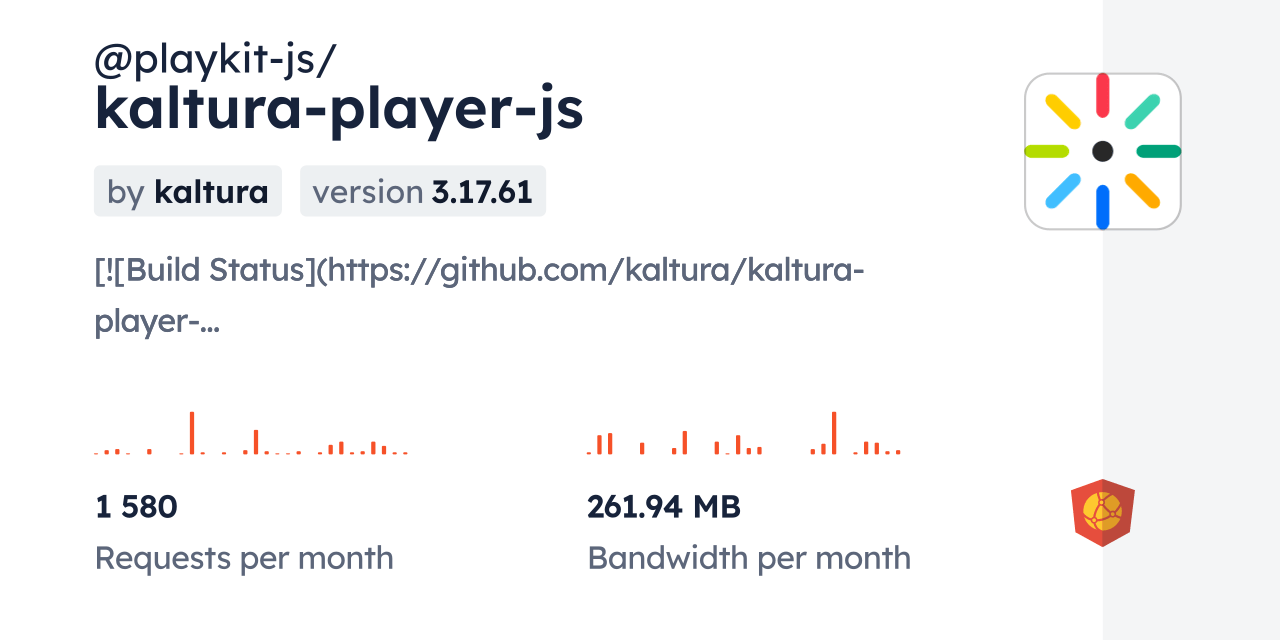 playkitjs/kalturaplayerjs CDN by jsDelivr A CDN for npm and GitHub