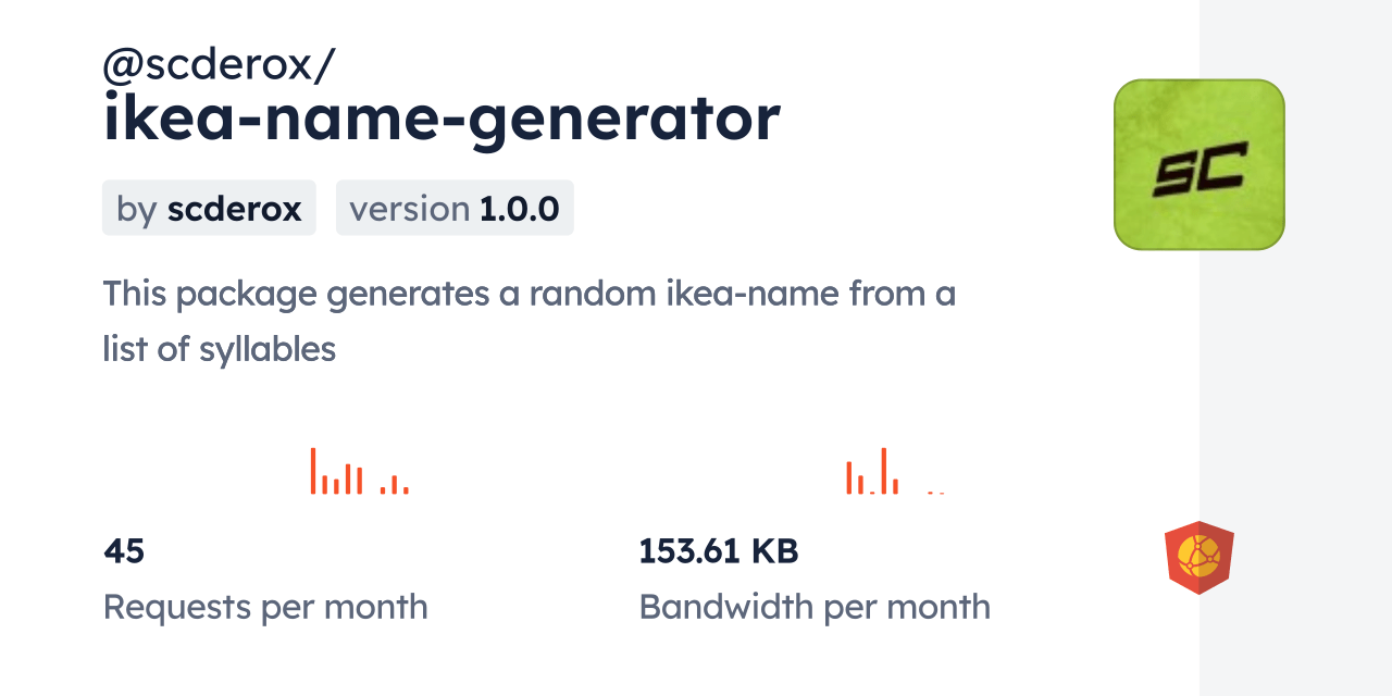 scderox/ikeanamegenerator CDN by jsDelivr A CDN for npm and GitHub