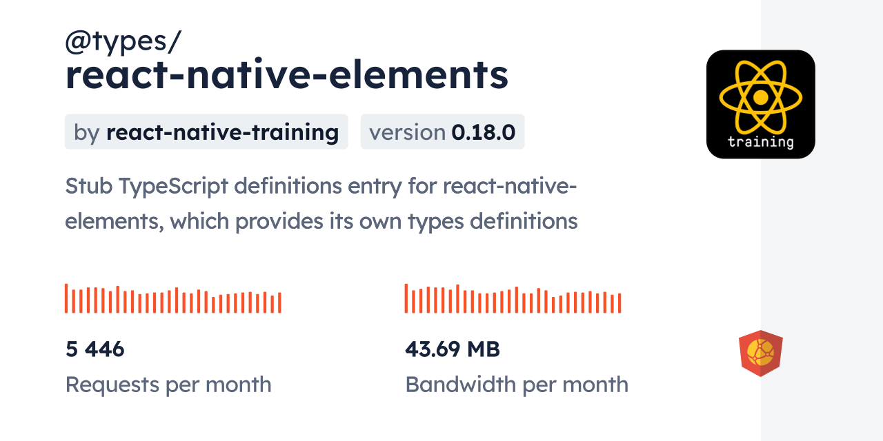 types/reactnativeelements CDN by jsDelivr A CDN for npm and GitHub