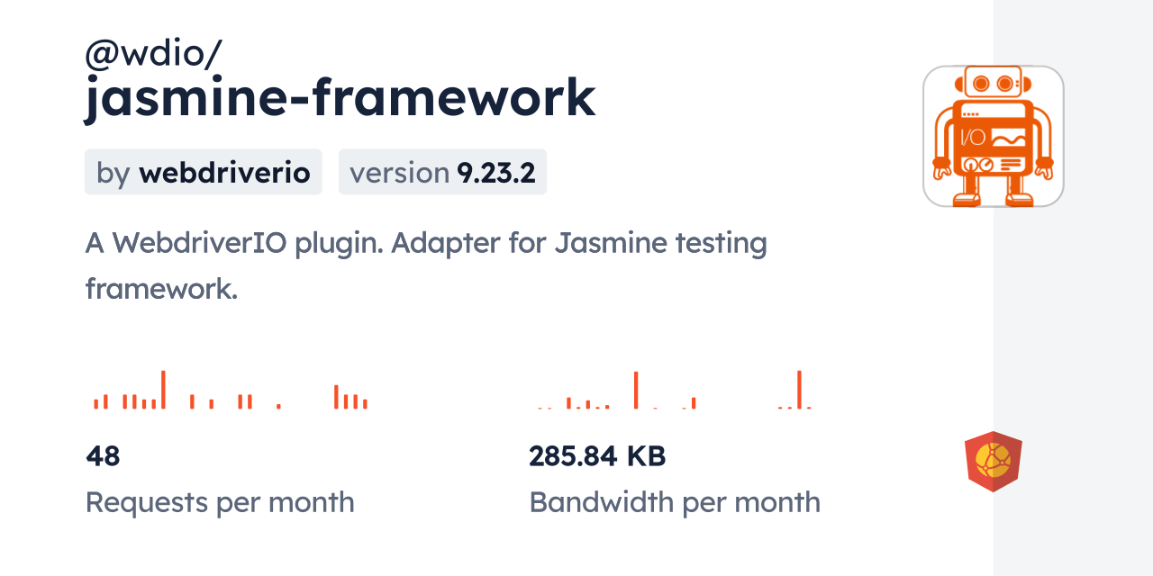 wdio/jasmineframework CDN by jsDelivr A CDN for npm and GitHub