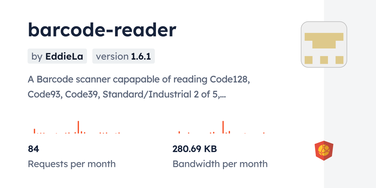 barcodereader CDN by jsDelivr A CDN for npm and GitHub