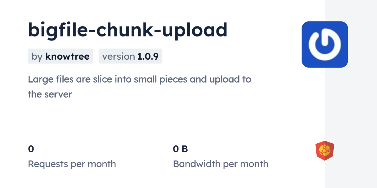 bigfilechunkupload CDN by jsDelivr A CDN for npm and GitHub