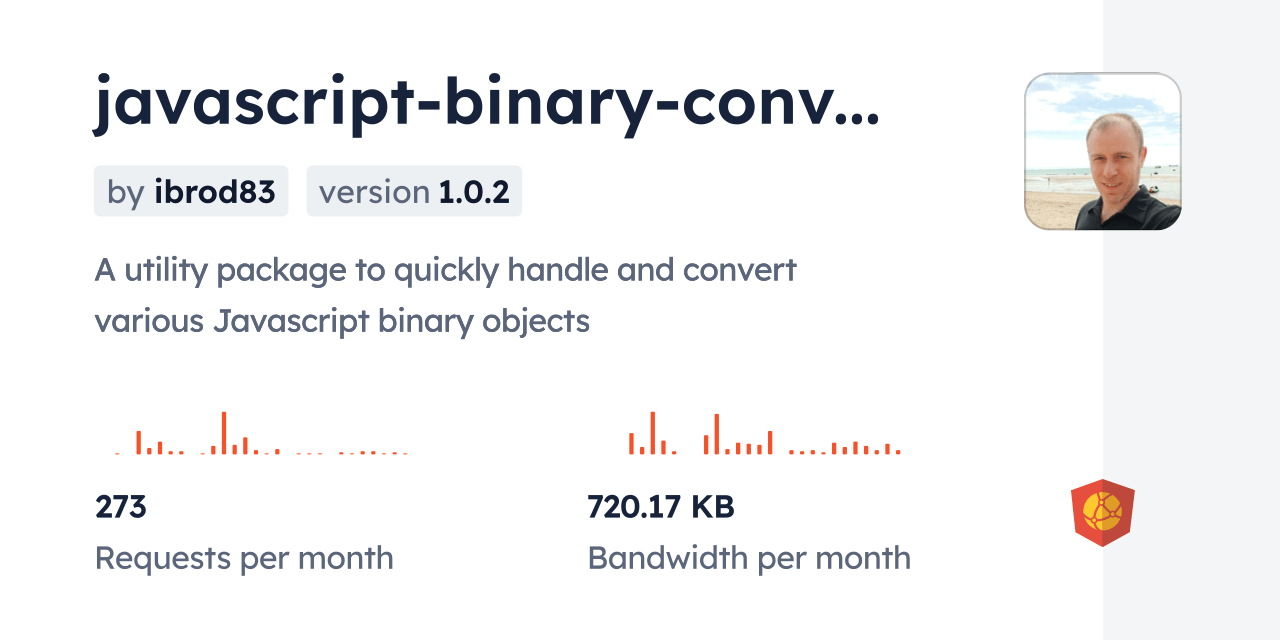javascriptbinaryconverter CDN by jsDelivr A CDN for npm and GitHub